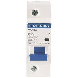Mini Disjuntor Tramontina 100 A 1 Polo Curva C Branco Nbr 60898