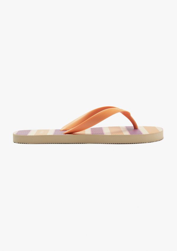 Chinelo de Dedo Feminino Listras - Laranja 044