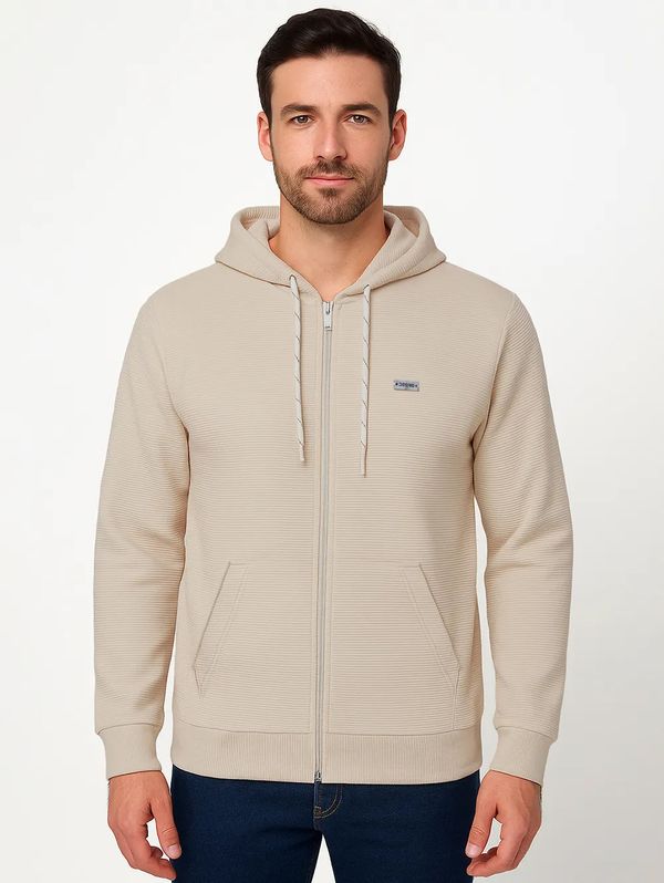 Jaqueta Moletinho com Capuz Masculina AREIA GG
