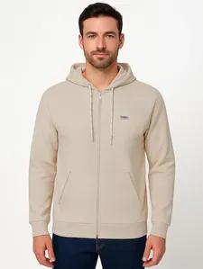 Jaqueta Moletinho com Capuz Masculina AREIA GG