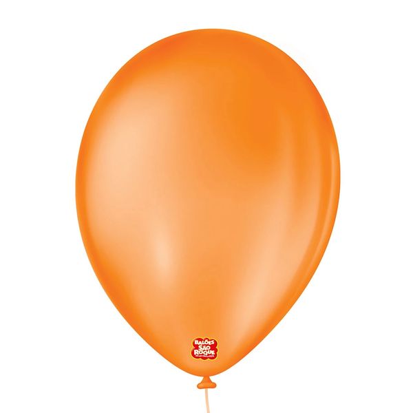 Balões São Roque 9 Liso Laranja Mandarim 50 Unidades