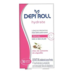 Lenço Depilatório Facial Depi Roll Hydrate 16 Folhas