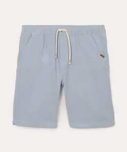 bermuda infantil com elástico e cordão azul claro 4