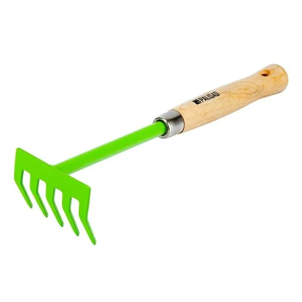 Ancinho 5 Dentes 90x330mm Classic 617558 para Jardinagem Leve em Aço Carbono Estrutural Verde Palisad Ancinho 5 Dentes Classic 617558 para Coleta de Folhas em Aço Carbono Estrutural Verde Palisad