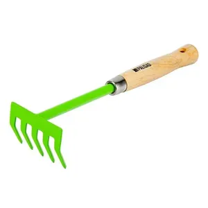 Ancinho 5 Dentes 90x330mm Classic 617558 para Jardinagem Leve em Aço Carbono Estrutural Verde Palisad Ancinho 5 Dentes Classic 617558 para Coleta de Folhas em Aço Carbono Estrutural Verde Palisad