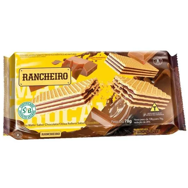 Wafer Rancheiro Chocolate 78g WAFER RANCHEIRO 78G CHOCOLATE