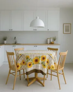 Toalha de Mesa Redonda Raner 140cm Estampada Bege UN