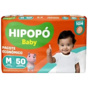 Fralda Hipopo Baby Econômico M 50 Unidades (MP)