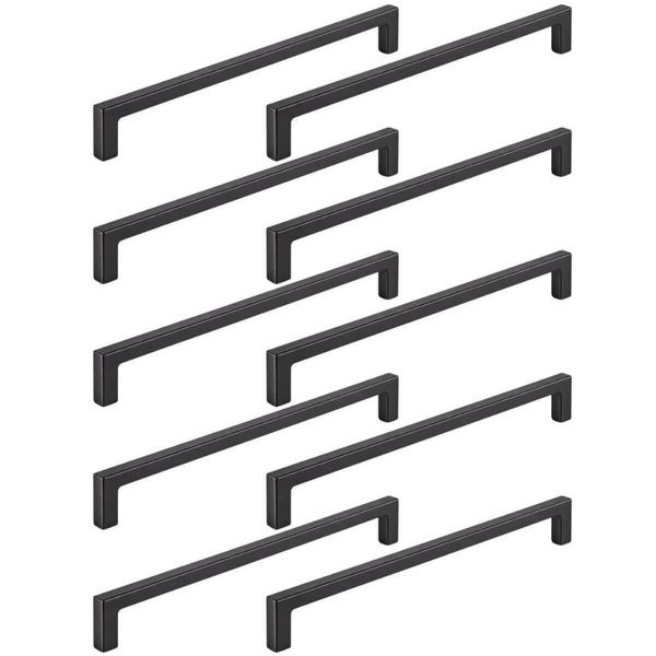 Kit 10 Puxadores Alça para Móveis Linea Zamac 128mm Preto Industrial Portas Gavetas Armários
