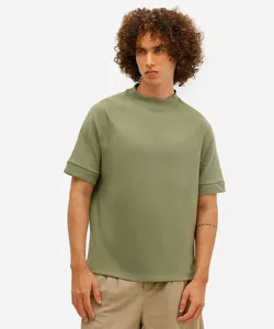 camiseta slim masculina manga curta raglan verde G