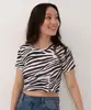blusa juvenil manga curta animal print preto 16