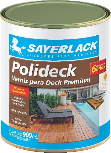 Verniz Para Deck Semibrilho Natural Polideck 900Ml Sayerlack