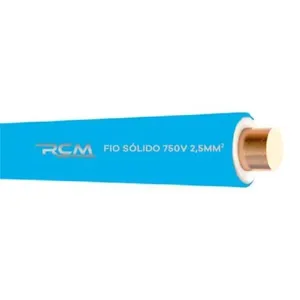 Fio Sólido 750V 2,5mm para Instalação Residencial e Comercial Azul RCM Cabos Elétricos Fio Sólido 750V 2,5mm para Fiação Residencial Azul RCM Cabos Elétricos