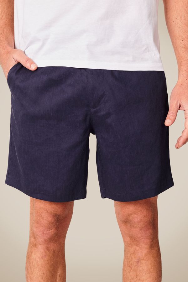 Bermuda Casual Linho Tech Marinho - 38