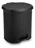 Lixeira Pedal Rattan 6 Lts Cozinha Banheiro Escritorio Preto