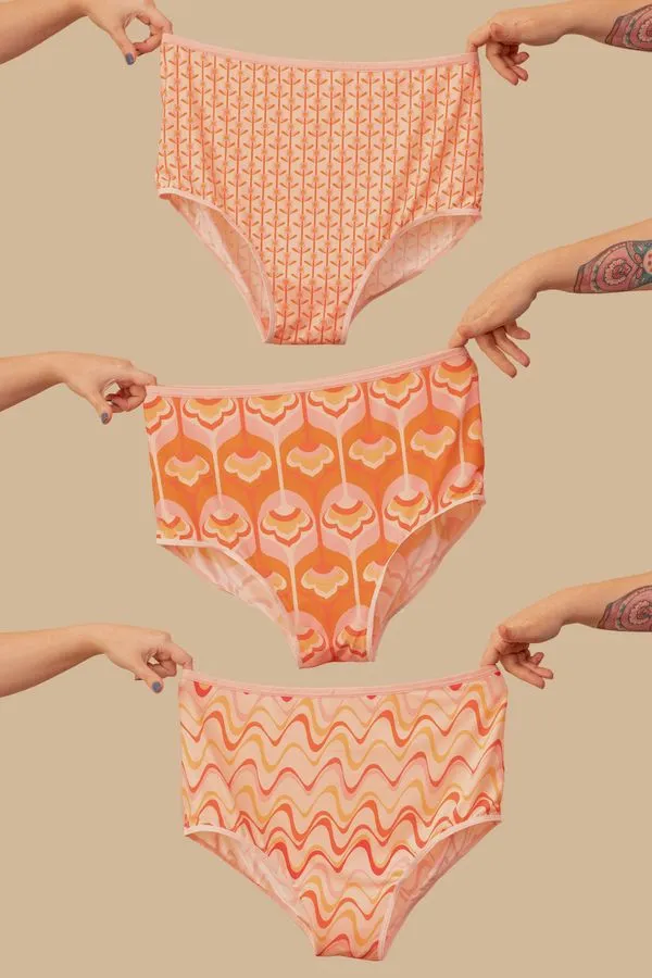 Kit 3 Hot Pants Softskin Plus Size Laranja-EXGG
