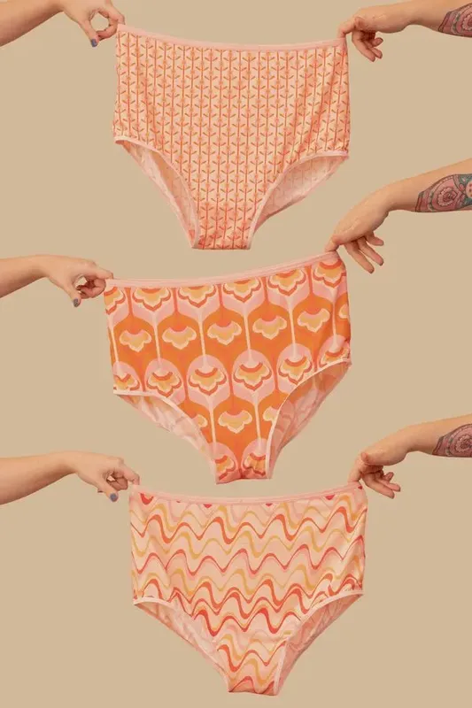 Kit 3 Hot Pants Softskin Plus Size Laranja-EXGG