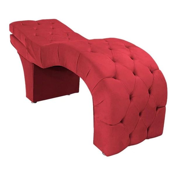Maca Estética Estofada Reclinável Ergonômica Veludo Camila Vermelho