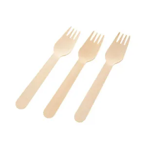 Garfo de Madeira Silver Plastic para Refeição