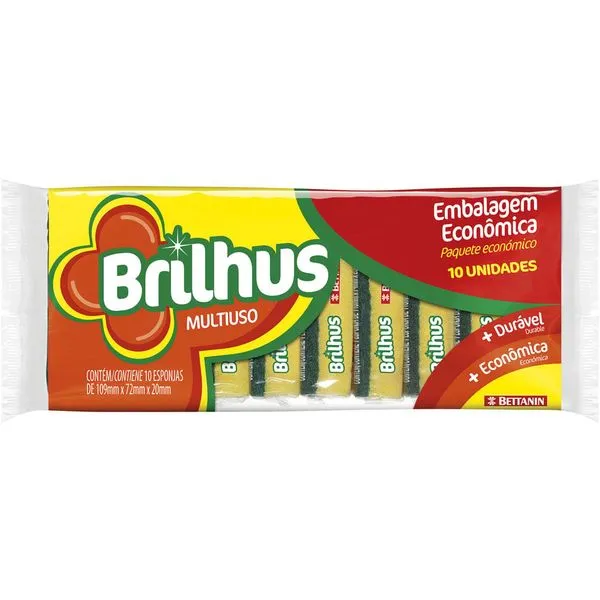 Esponjas Brilhus Multiuso 10 Unidades - Bettanin