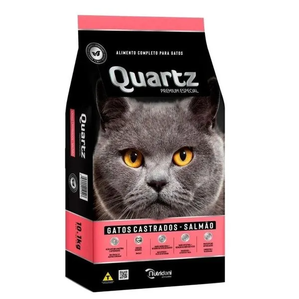 Ração Para Gatos Castrados Quartz Salmão 3kg (MP)