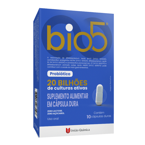 Suplemento Alimentar Probiótico Bio 5 10 Cápsulas Duras