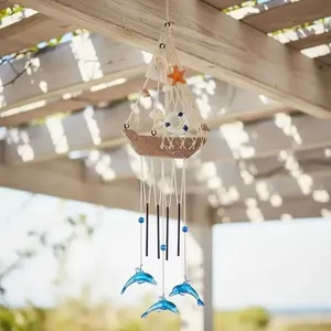 Sino dos Ventos Náutico Barco Veleiro com Tubos Metálicos Elementos Decorativos Dantas Sino dos Ventos Náutico Barco Veleiro Tubos Metálicos Dantas