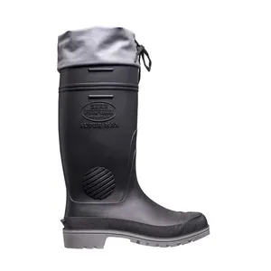 Bota de PVC Preta com Polaina Cinza Supermax - CALFOR PAMPEANA Bota de PVC Preta com Polaina Cinza nº 45/6 Supermax - CALFOR PAMPEANA