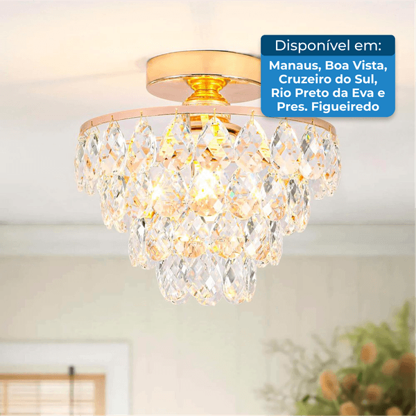 Mini Lustre Luupyia Cristal Ouro A-BI