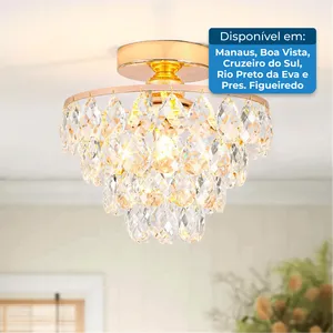 Mini Lustre Luupyia Cristal Ouro A-BI