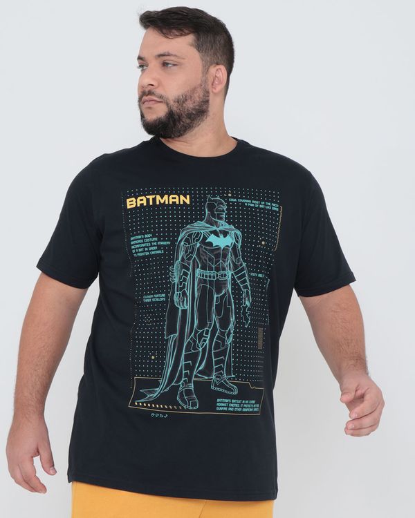 Camiseta Plus Size Estampa Batman Preta G2