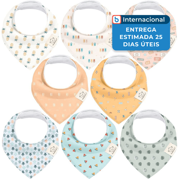 Babadores para Bebês KeaBabies 8 Peças Beach A-MBI