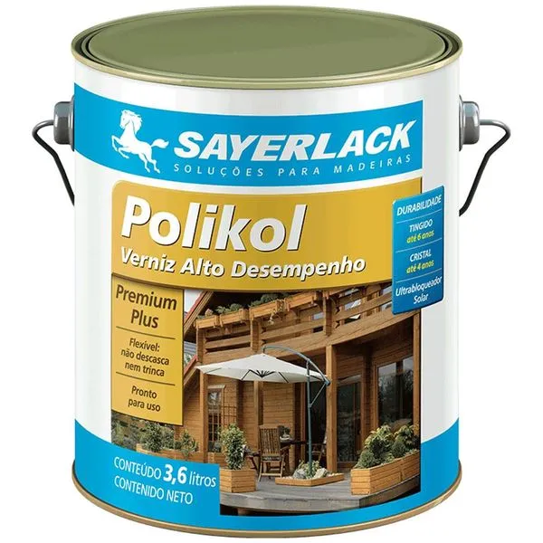 Verniz Polikol Acetinado Imbuia 3,6 Litros - SO.2312.9950GL - SAYERLACK