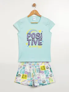 Pijama Curto Juvenil Para Menina - VERDE CLARO 16