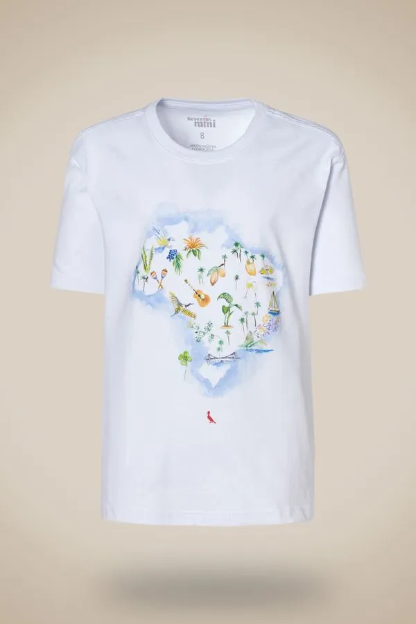 Camiseta Mini Est Brasil Color Branco - 08
