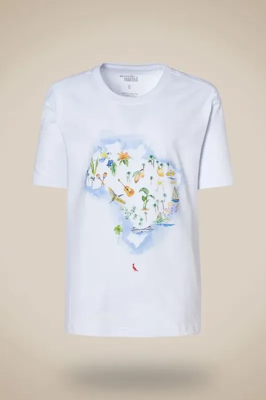 Camiseta Mini Est Brasil Color Branco - 08