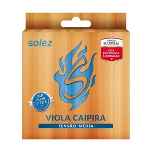 Kit com 3 Jogos Encordoamento para Viola Caipira SLVC TM Tensão Média Afinação Ré Cebolão Solez Strings Kit 3 Jogos Encordoamento para Viola Caipira SLVC TM Tensão Média Solez Strings