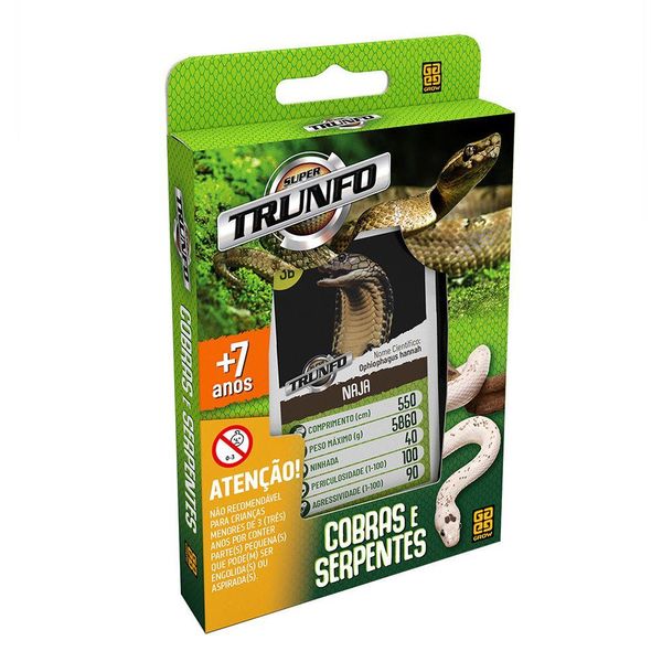 Jogo Super Trunfo Cobras E Serpentes Grow 03715