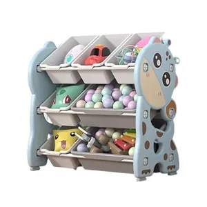 Estante Organizadora Infantil Brinquedos 7 Caixas 3 Prateleiras Bau Multifuncional Quarto Azul Girafinha 65cm Estante Organizadora Infantil Brinquedos 7 Caixas 3 Prateleiras Azul Girafinha para Quarto