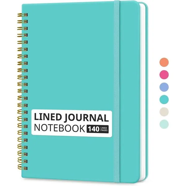 Caderno Taja Espiral 140 Páginas A5 Turquesa A-MBI