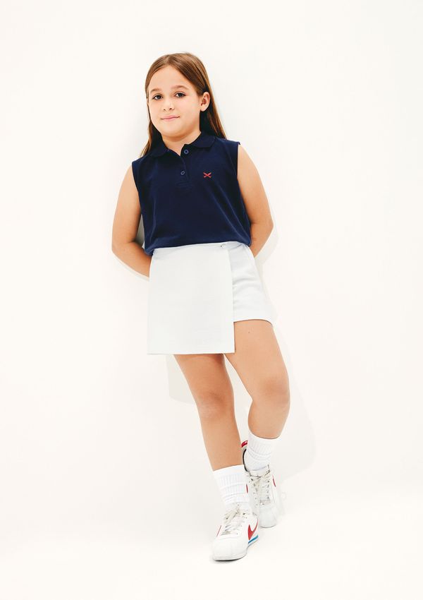 Shorts Saia Infantil Tecido Texturizado - Off white 010