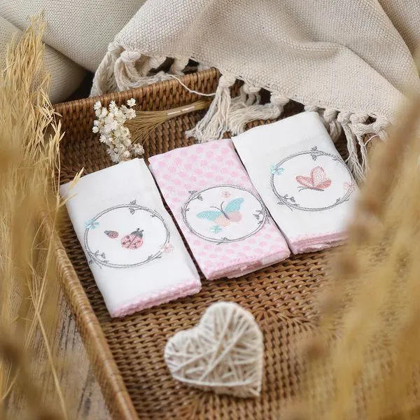 Kit Babete com 3 Peças 40x40cm - 1531 Jardim de Borboletas