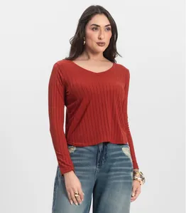 Blusa Manga Longa Infinita Cor Laranja GG