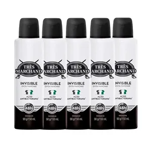 Kit Desodorante Aerossol Très Marchand Invisible 150ml - 5 Unidades