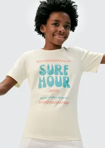 Camiseta Infantil Menino Manga Curta Com Estampa - Amarelo 006