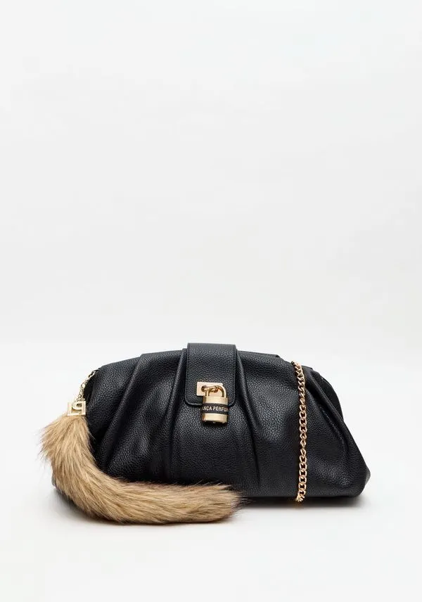 Bolsa Clutch Com Enfeite Cadeado Preto U