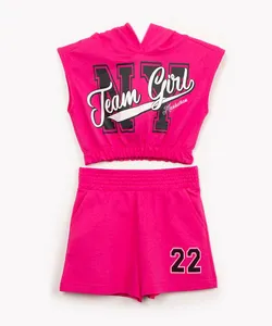 conjunto de moletom infantil team girl pink 4