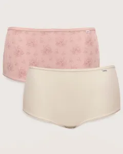 Kit 2 Calcinhas Feminina Cintura Alta DelRio Branca E Rosa XG