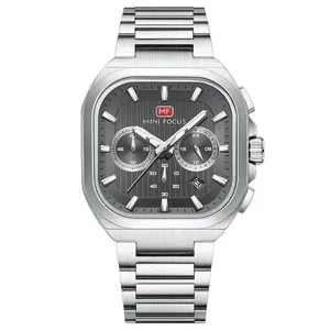 Relógio de Pulso Masculino Luxuoso Multifuncional de Quartzo Analógico Aço Inox Ponteiros Luminosos Cinza Mini Focus Relógio Masculino de Quartzo Analógico Aço Inox Ponteiros Luminosos Cinza Mini Focus