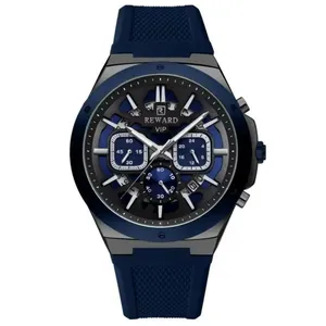 Relogio Masculino Quartzo Multifuncional Casual Pulseira De Silicone Impermeavel Azul